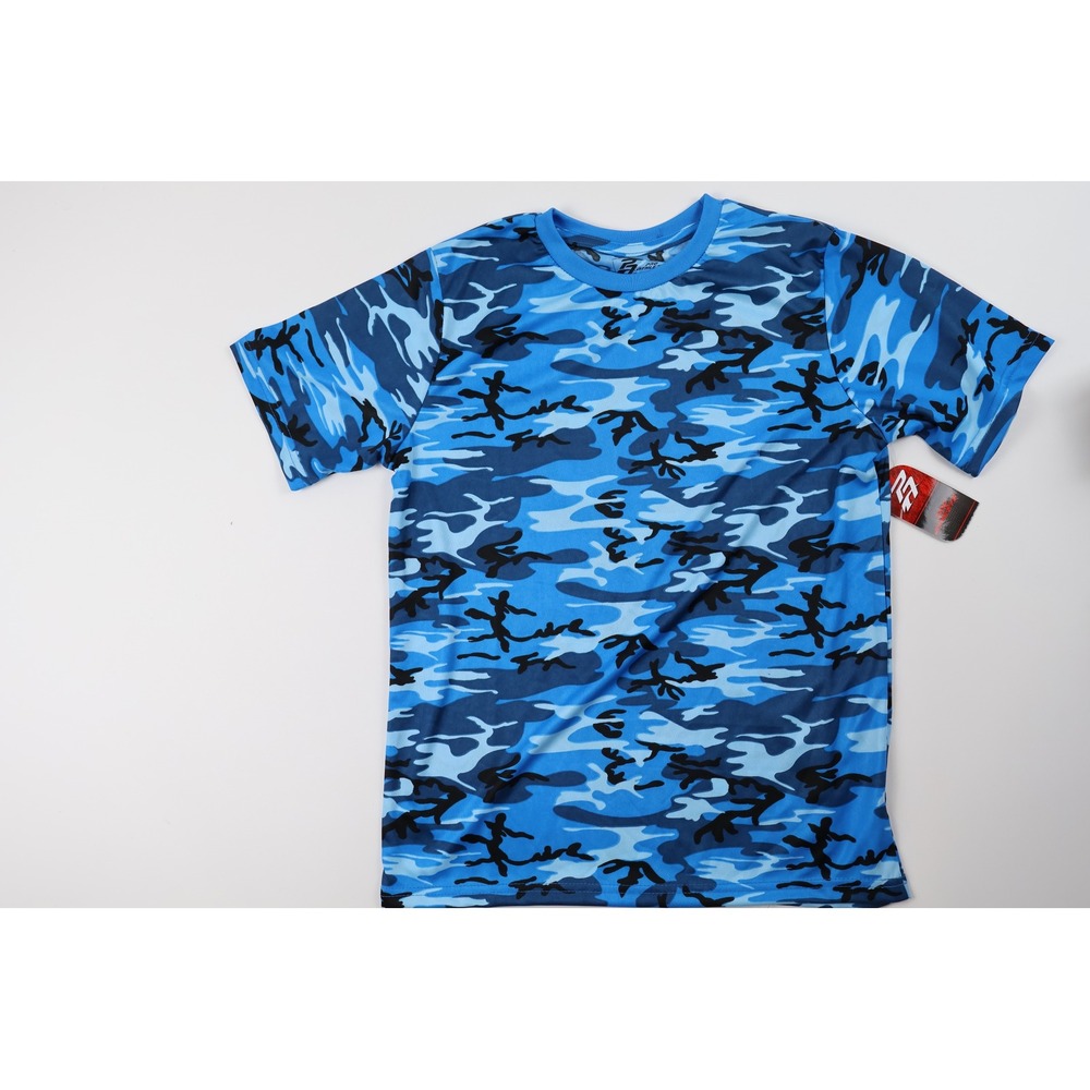 Pro Athlete Shirt Boys Blue Camouflage Active Tee Size 14/16 NWT